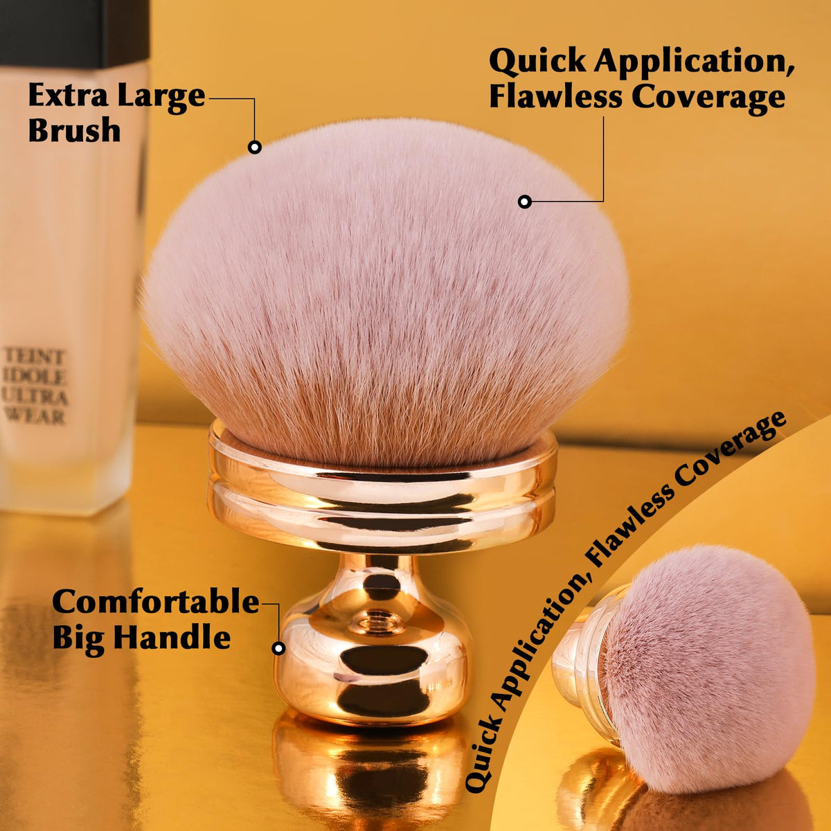 Macro view of BEAUTYFACTOR synthetic bristles texture offering soft, non-irritating feel