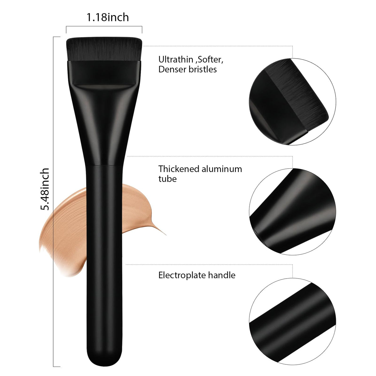 BEAUTYFACTOR close-up of ultrathin synthetic bristles for streak-free blending