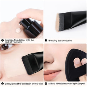 BEAUTYFACTOR brush applying liquid foundation smoothly for even coverage