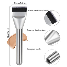 BEAUTYFACTOR brush in use applying foundation for streak-free, buildable coverage