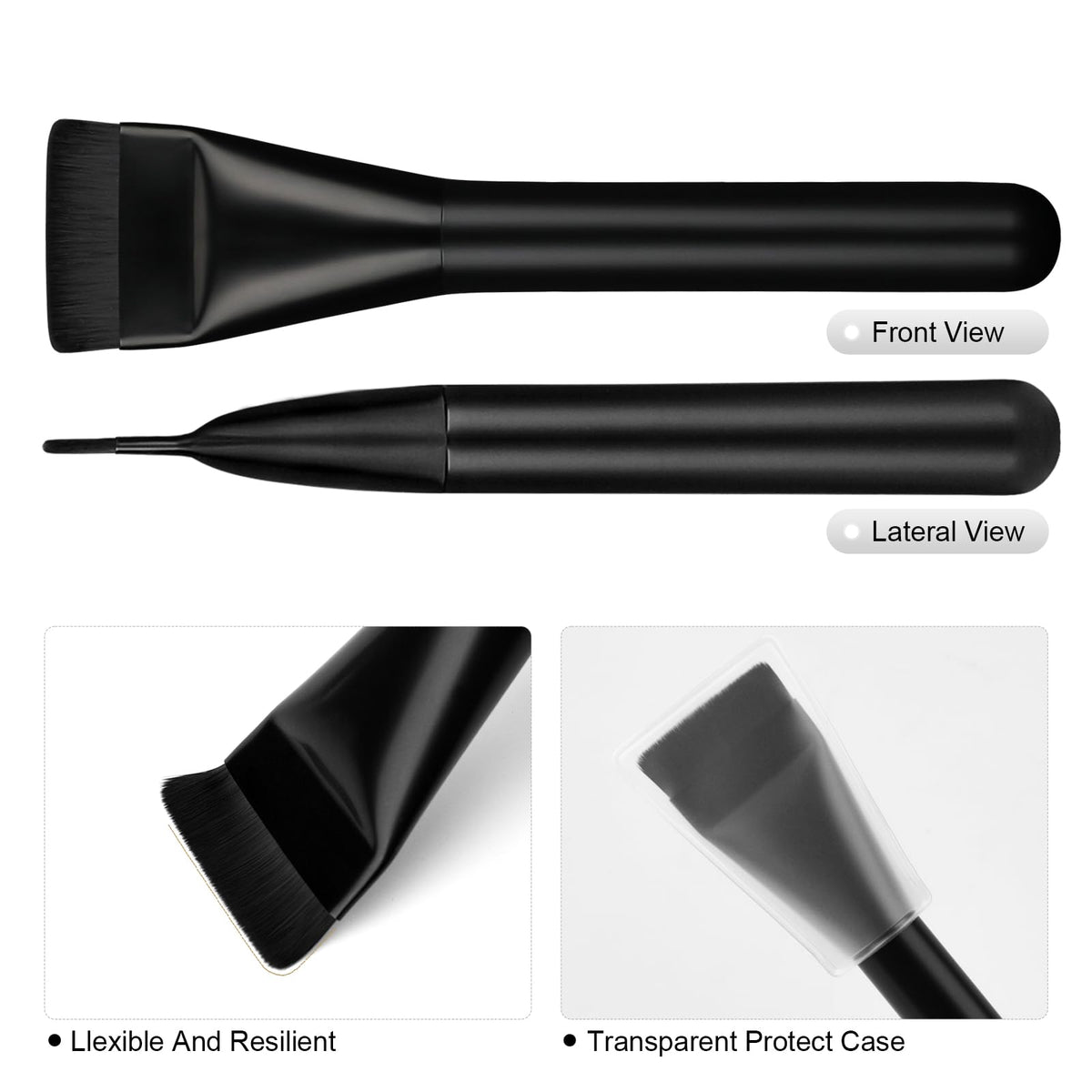 BEAUTYFACTOR brush beside compact for size comparison and travel convenience