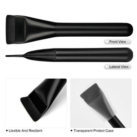 BEAUTYFACTOR brush beside compact for size comparison and travel convenience