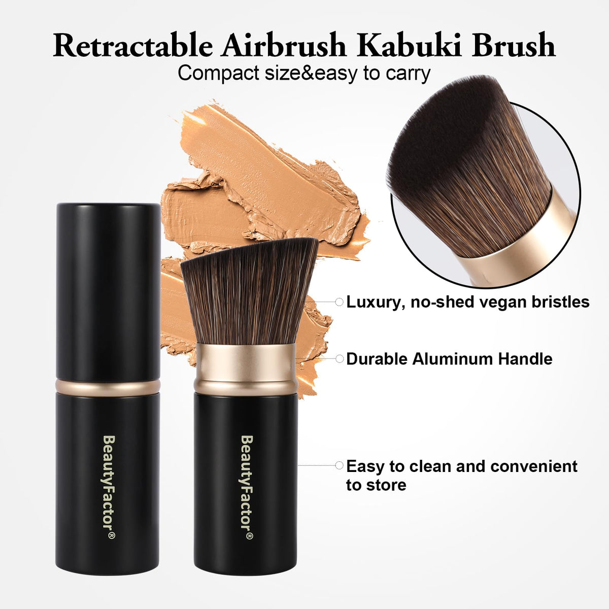 BEAUTYFACTOR applying cream foundation showing smooth streak-free coverage