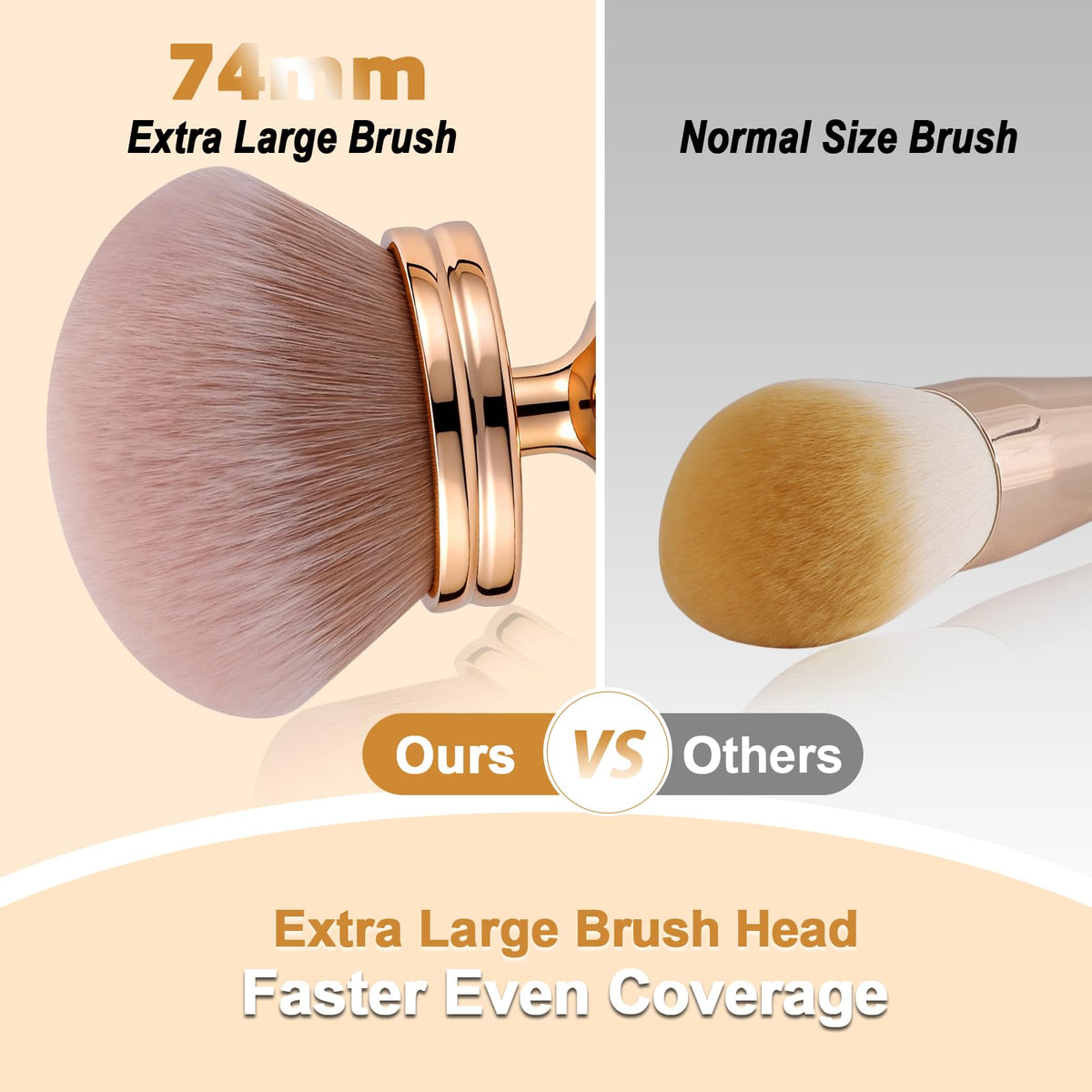 BEAUTYFACTOR brush applying self-tanner to leg for streak-free, fast application