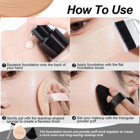 BEAUTYFACTOR using powder puff at nose corner for targeted setting and reduced shine