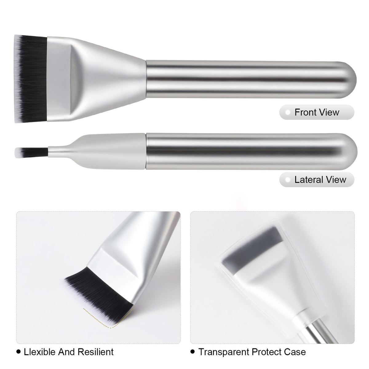 BEAUTYFACTOR brush held in hand to show compact size and easy control