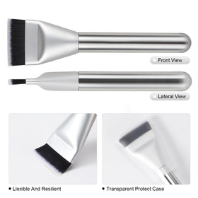 BEAUTYFACTOR brush held in hand to show compact size and easy control