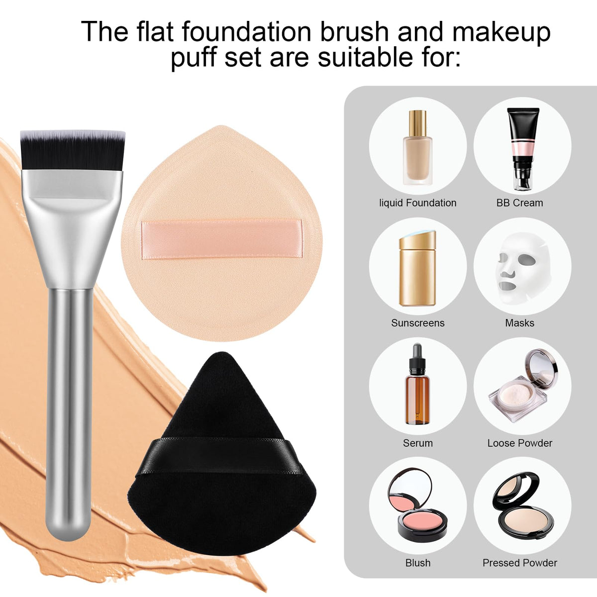BEAUTYFACTOR triangular powder puff detail showing point tip for precise setting