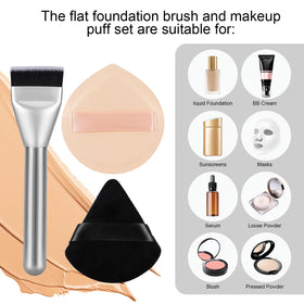 BEAUTYFACTOR triangular powder puff detail showing point tip for precise setting