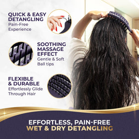 BEAUXSOI curved profile touching scalp for comfortable detangling