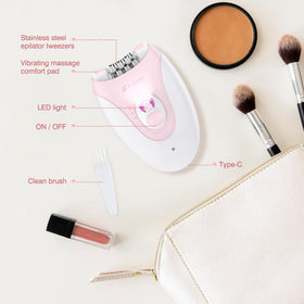 BEAUZMO shown next to a hand for size comparison and portability benefit
