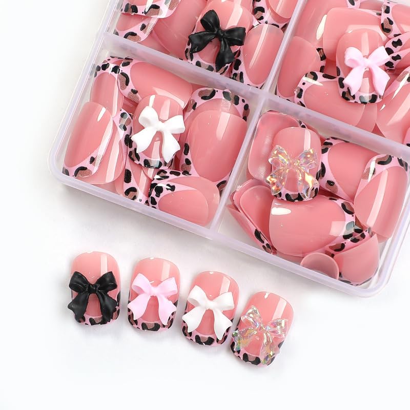 BEAWTH bow charm detail on nail emphasizing decorative feminine accent