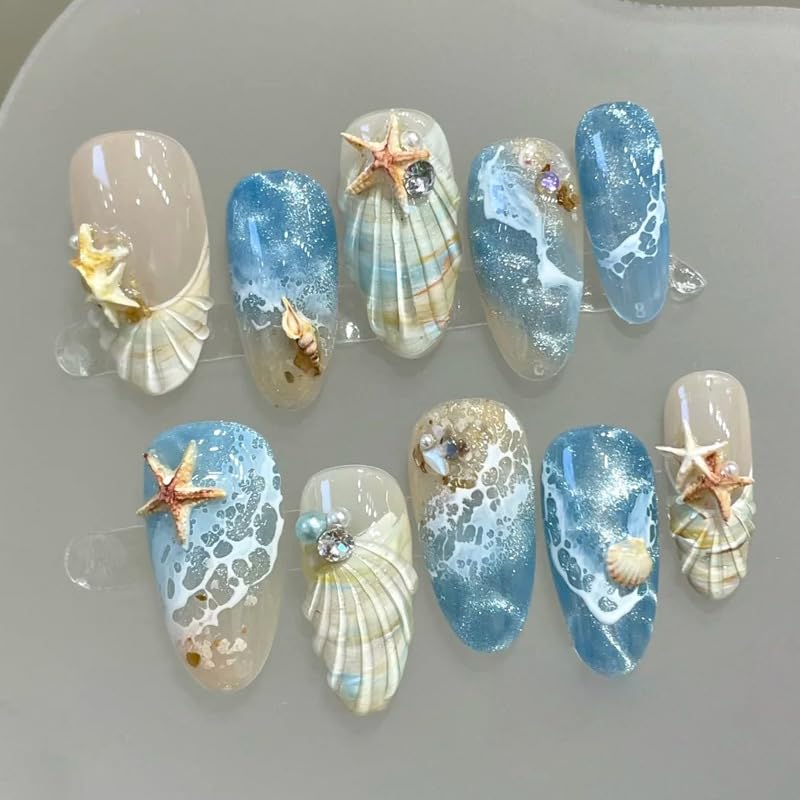 BEAWTH front packaging showing blue sea nails and included accessories for easy use