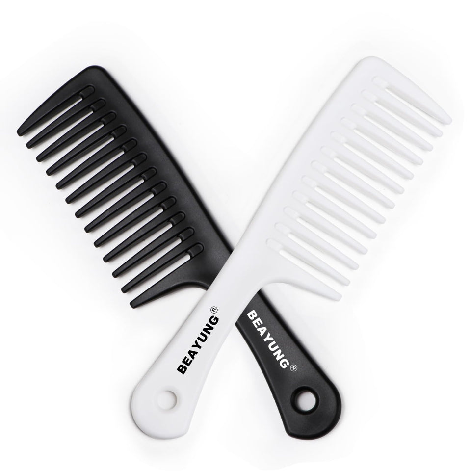 BEAYUNG black and white combs front view, ready-to-use convenience