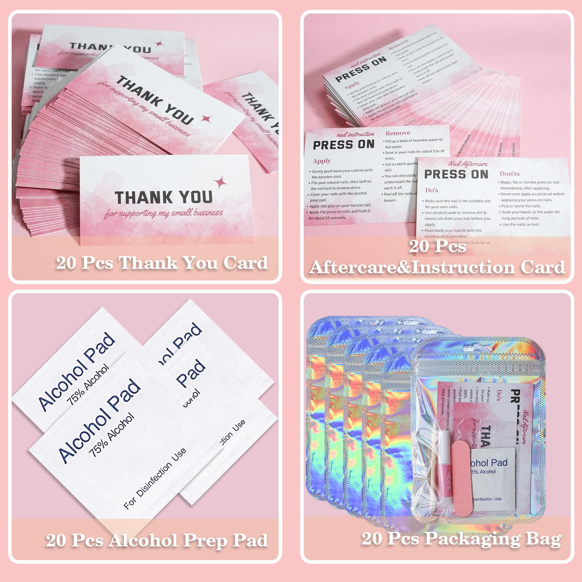 Bebbtiy instruction and thank-you card displayed, improving customer experience