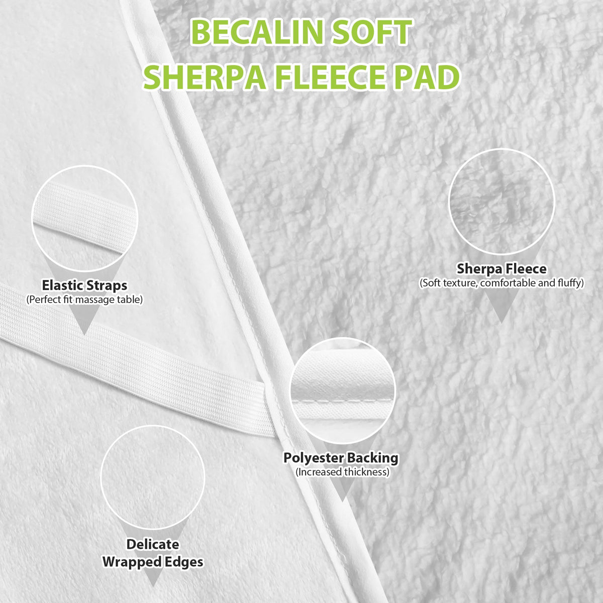 BECALIN corner strap detail securing pad to table for stable treatments