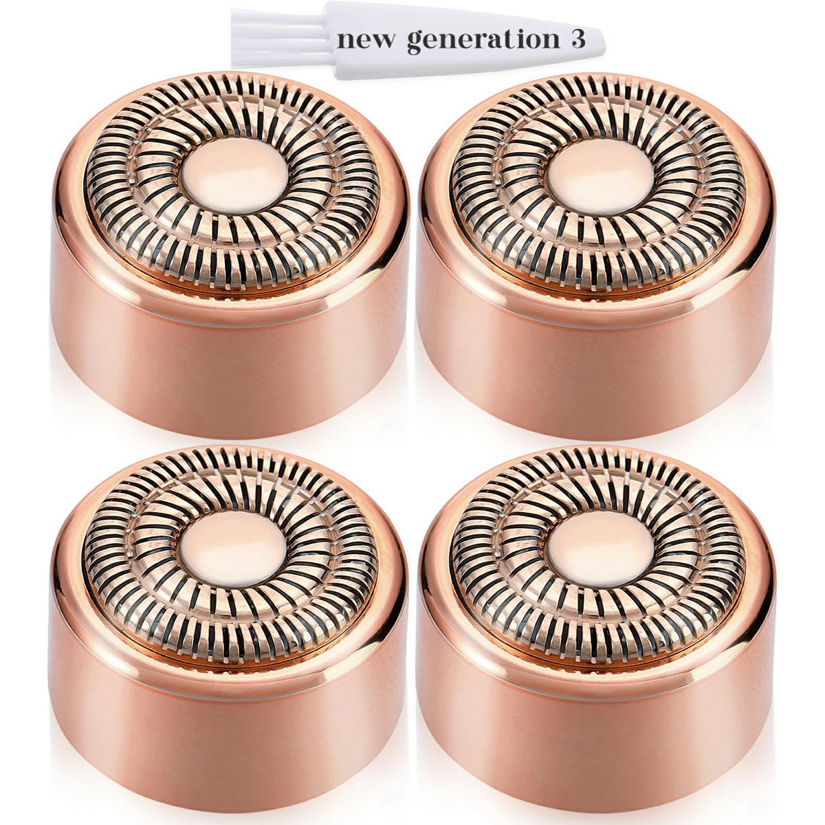 BECHY front view of four Gen3 replacement heads and brush showing complete pack benefit
