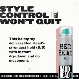 Bed Head Hard Head in hand for size scale showing convenience and on-the-go use benefit