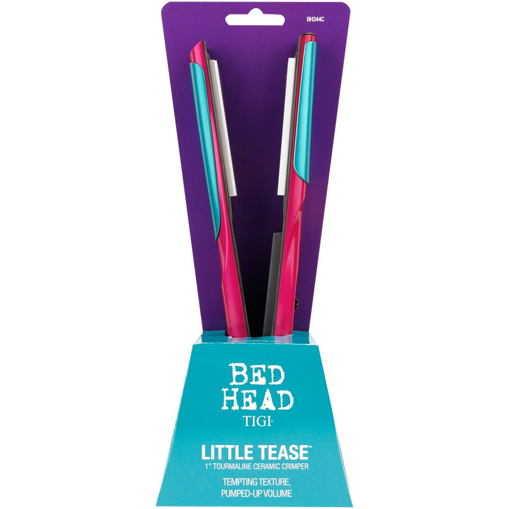 Bed Head Little Tease packaging and label showing features and easy storage benefit