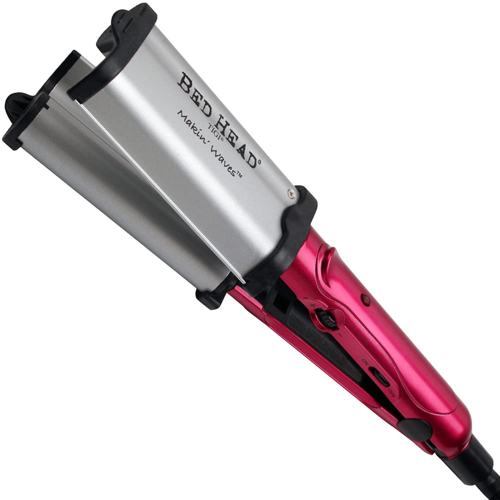 Bed Head front view of S waver showing whole tool and ergonomic handle for easy styling