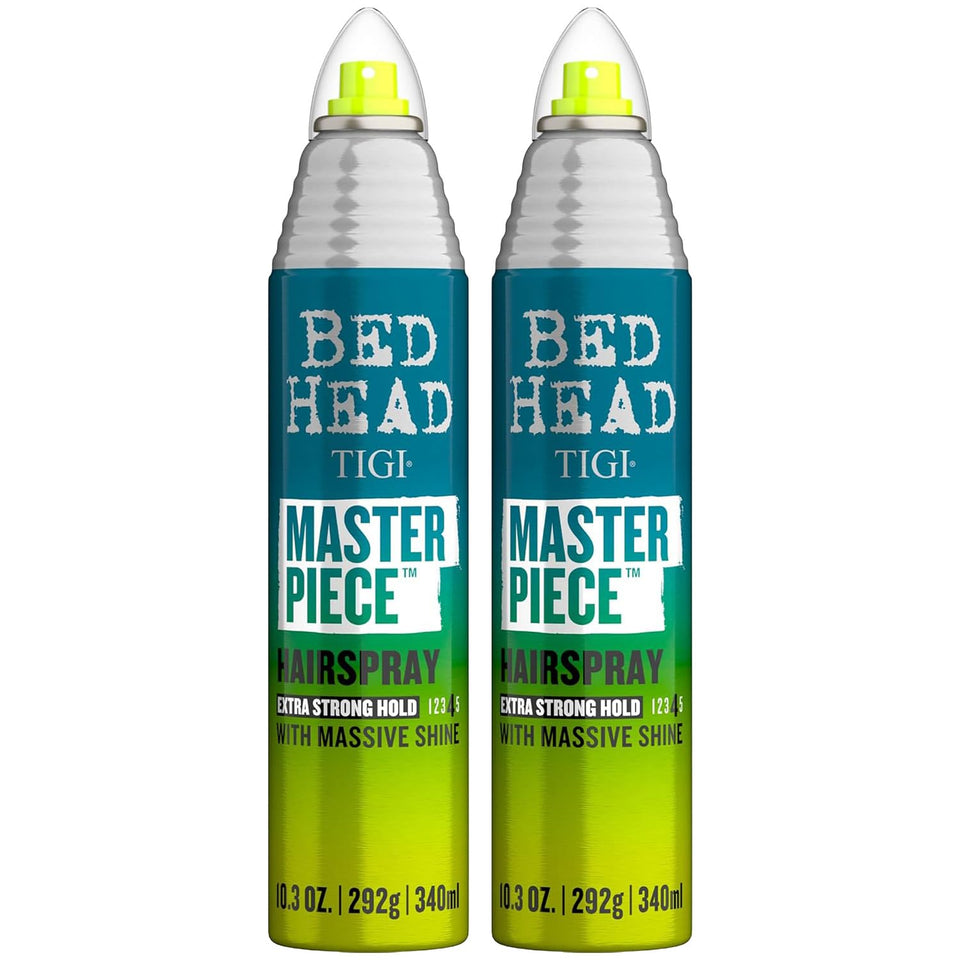 Bed Head front packaging shows two cans and clear product benefit