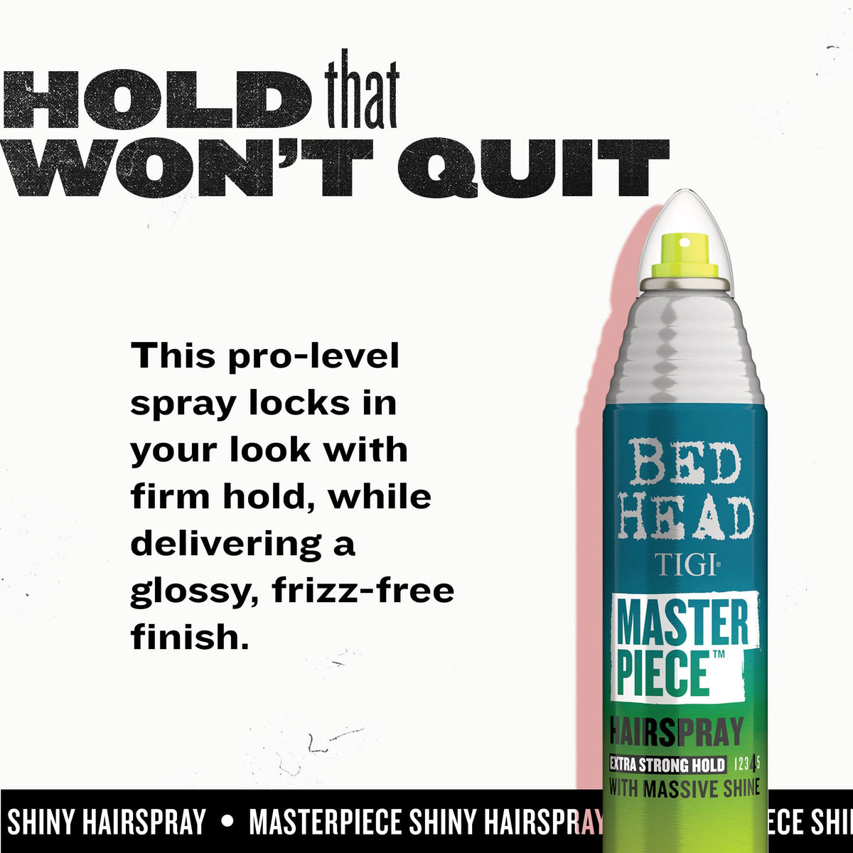 Bed Head can in hand to show size and portability benefit