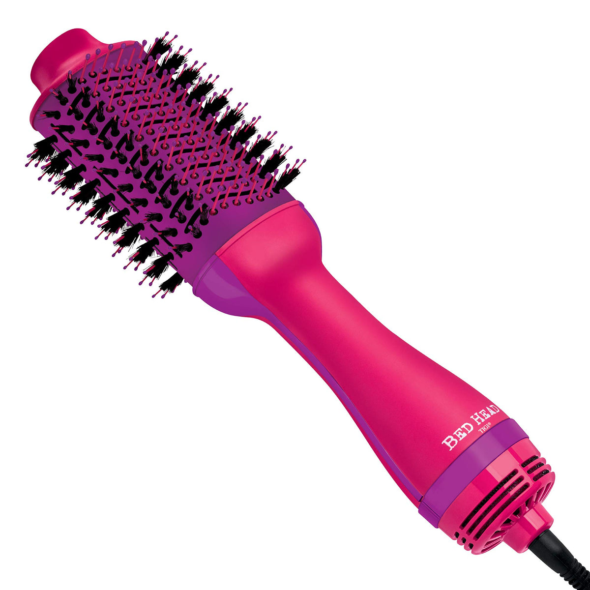 Bed Head front view of pink One Step Volumizer showing design and quick styling benefit