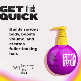 Bed Head Small Talk cream texture dispensed on hand showing lightweight feel