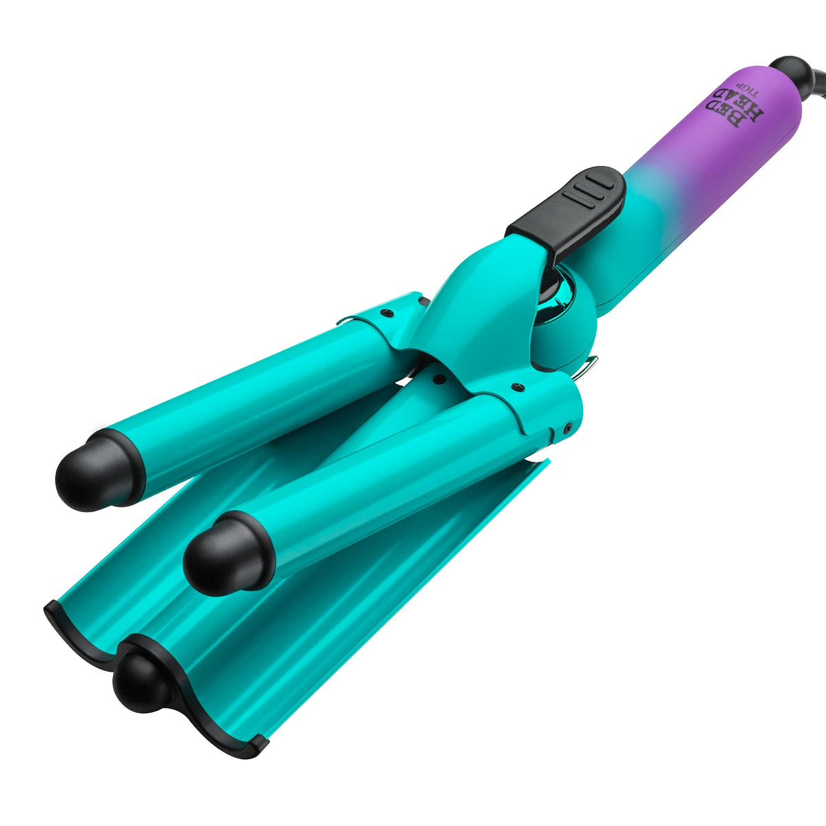 Bed Head Wave Affair barrel close-up with tourmaline ceramic for smoother, shinier waves