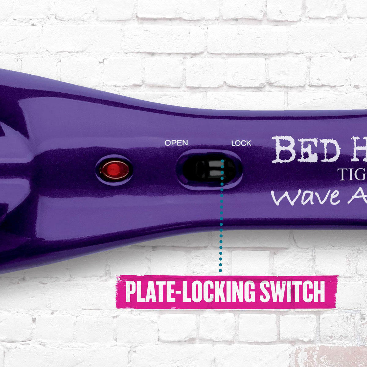 Bed Head Wave Artist with plate locked for compact storage and easy packing