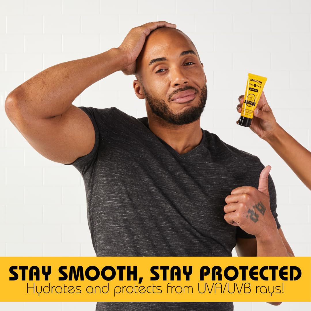 Bee Bald 1.7 oz bottle in hand demonstrating pocketable travel benefit