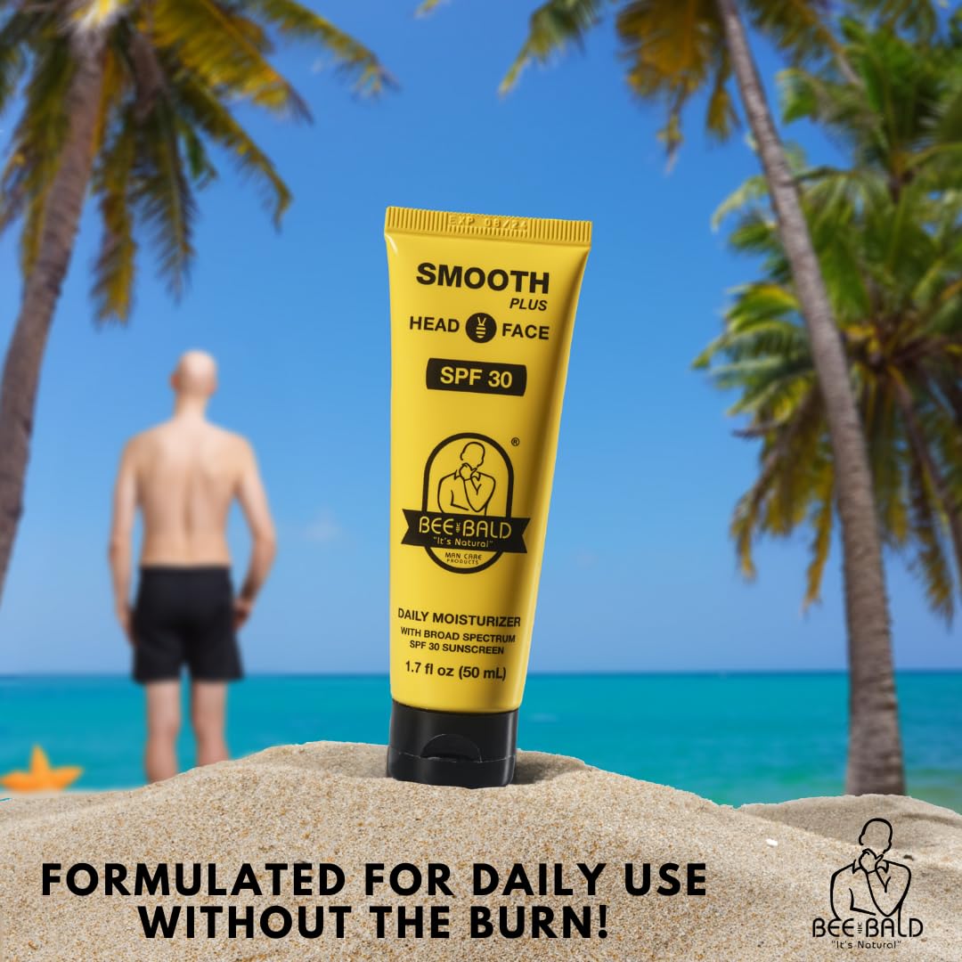 Bee Bald before-and-after shaved skin showing smoother hydrated look
