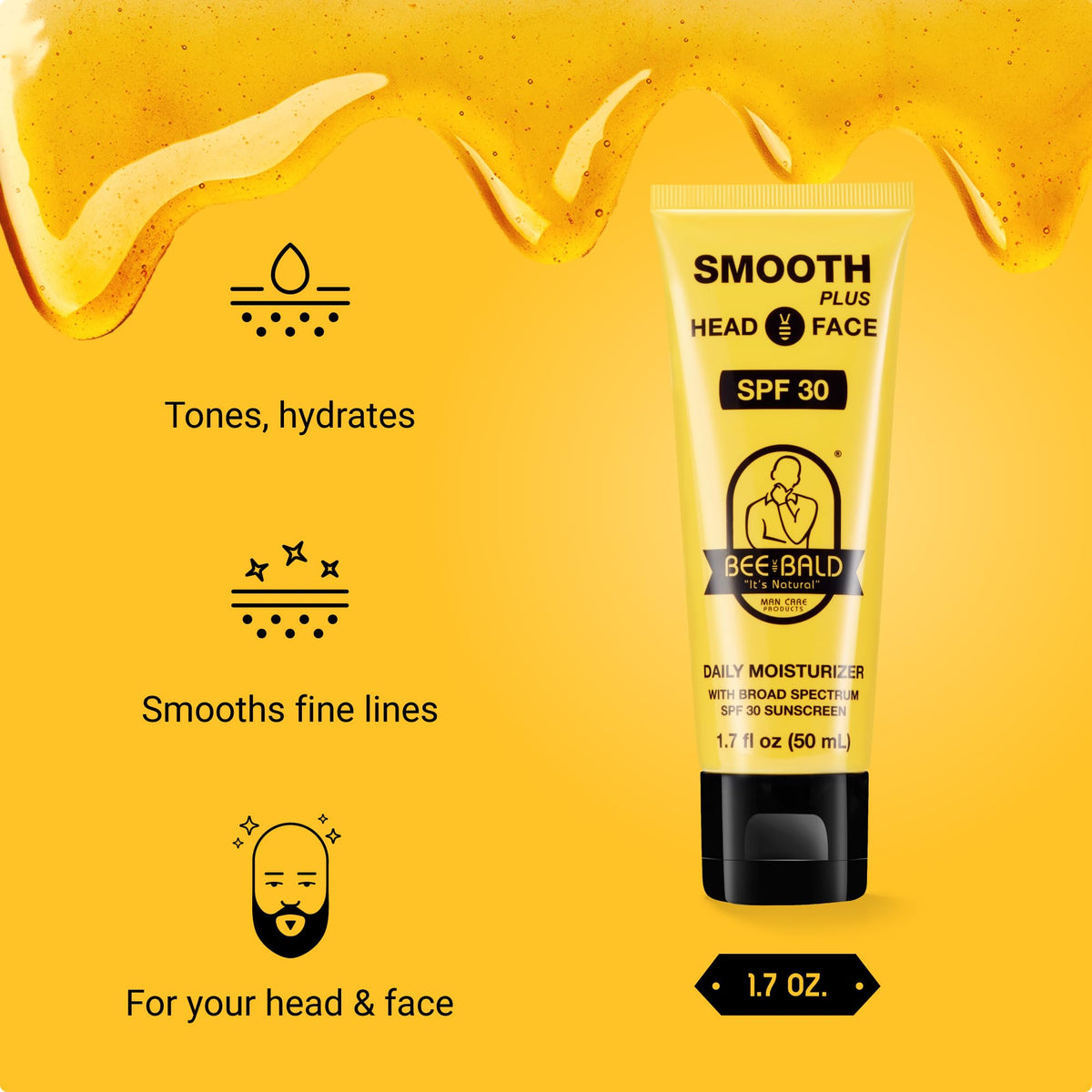 Bee Bald applied to shaved scalp demonstrating sun protection benefit