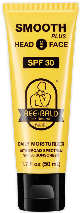 Bee Bald front packaging showing SPF 30 and compact size benefit