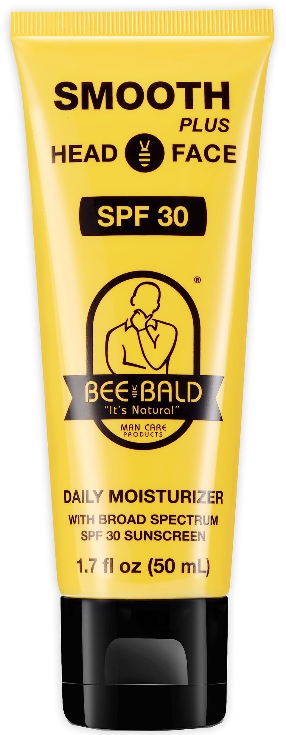 Bee Bald front packaging showing SPF 30 and compact size benefit