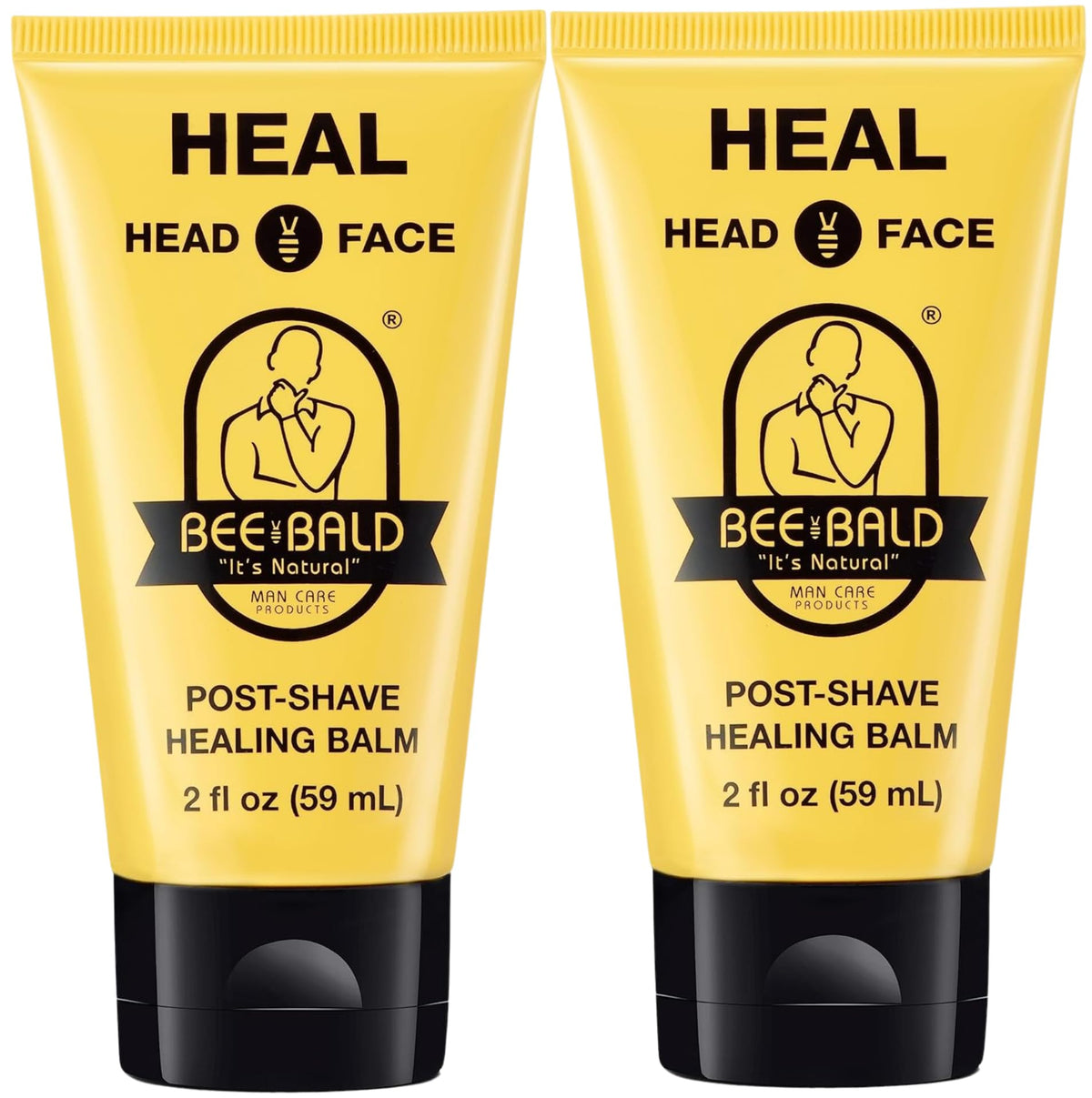 Bee Bald front packaging showing calming aftershave balm benefit