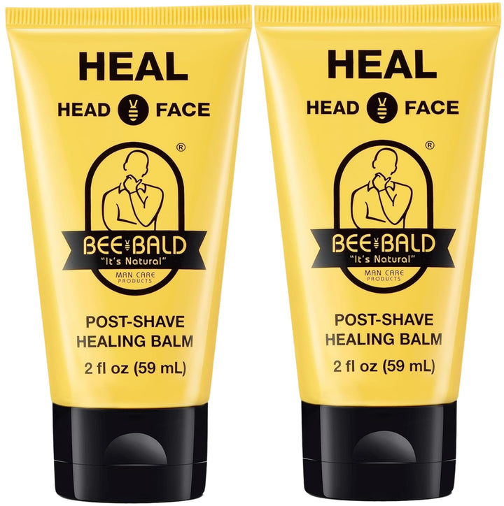 Bee Bald front packaging showing calming aftershave balm benefit