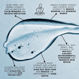 Bee Bald aftershave on face illustrating reduced redness and comfort