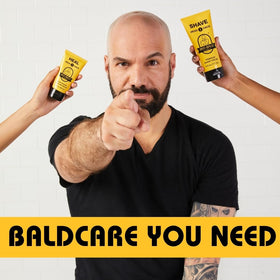 Bee Bald in bathroom lifestyle setting suggesting daily grooming routine