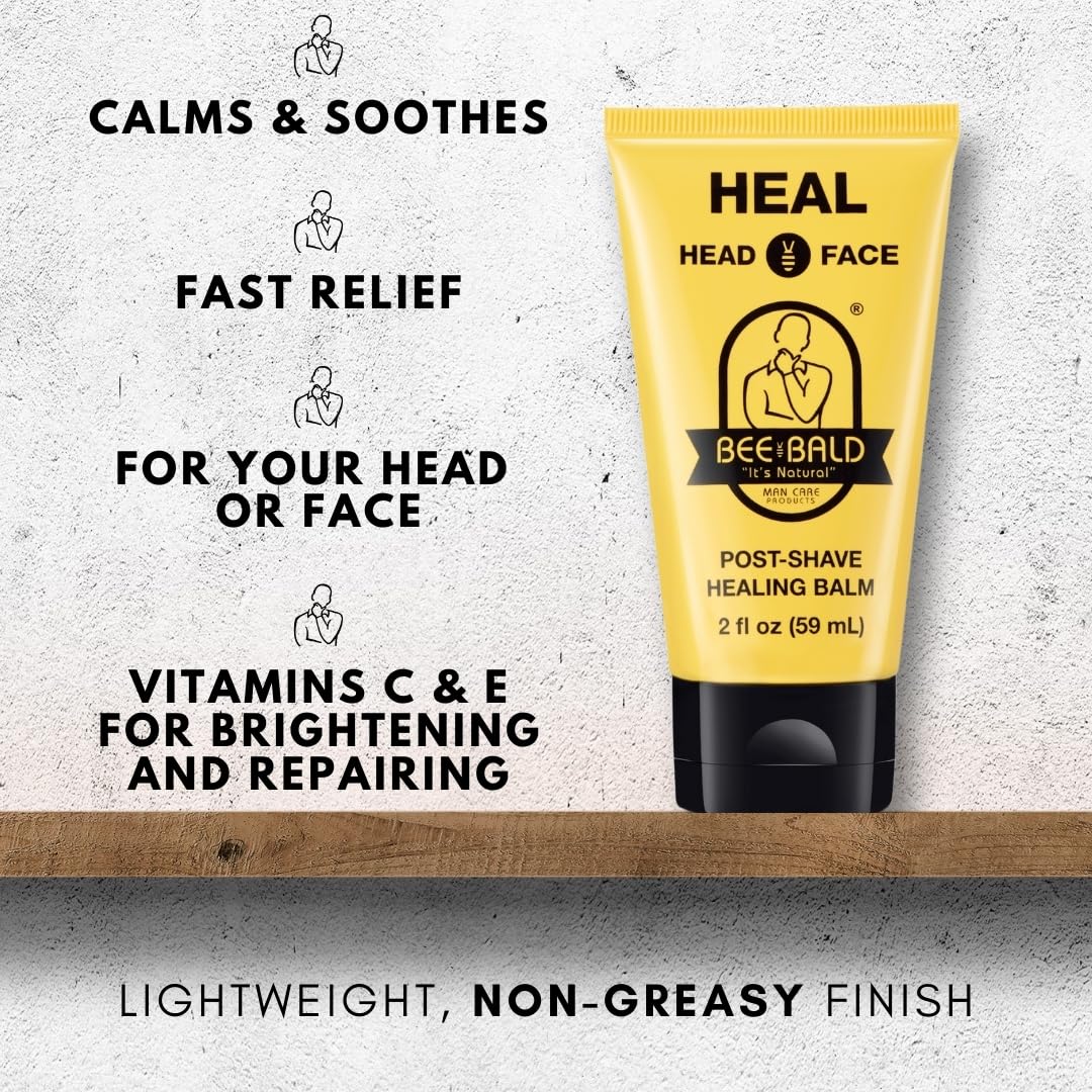 Bee Bald ingredients honey and bee pollen highlighting soothing benefits