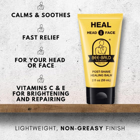 Bee Bald ingredients honey and bee pollen highlighting soothing benefits