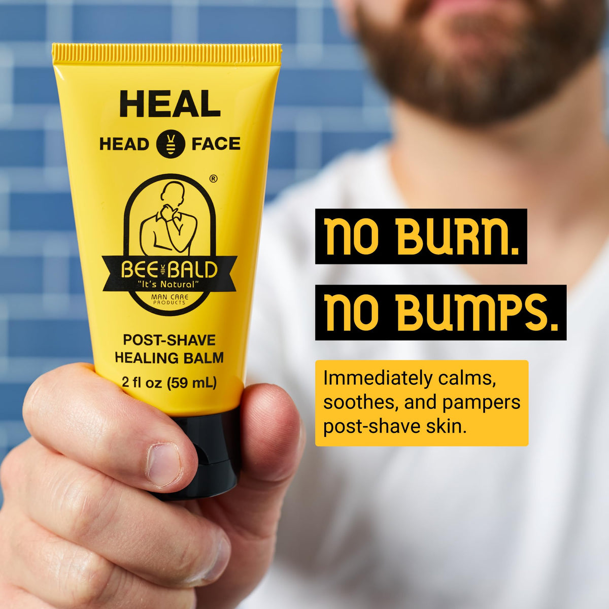 Bee Bald texture close-up demonstrating light, non-greasy balm feel