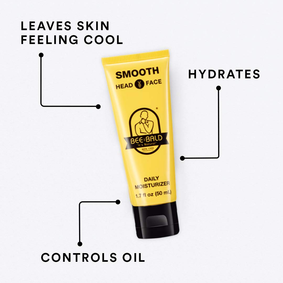 Bee Bald in-use application on shaved scalp demonstrating soothing effect