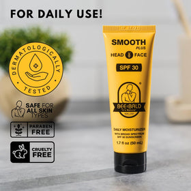 Bee Bald label and ingredients close-up highlighting nourishing botanicals