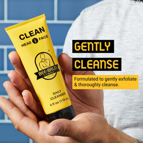 Bee Bald pump dispenser close-up for easy one-hand use
