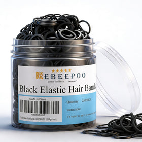 BEBEEPOO front packaging showing 2500 mini black bands, convenient supply