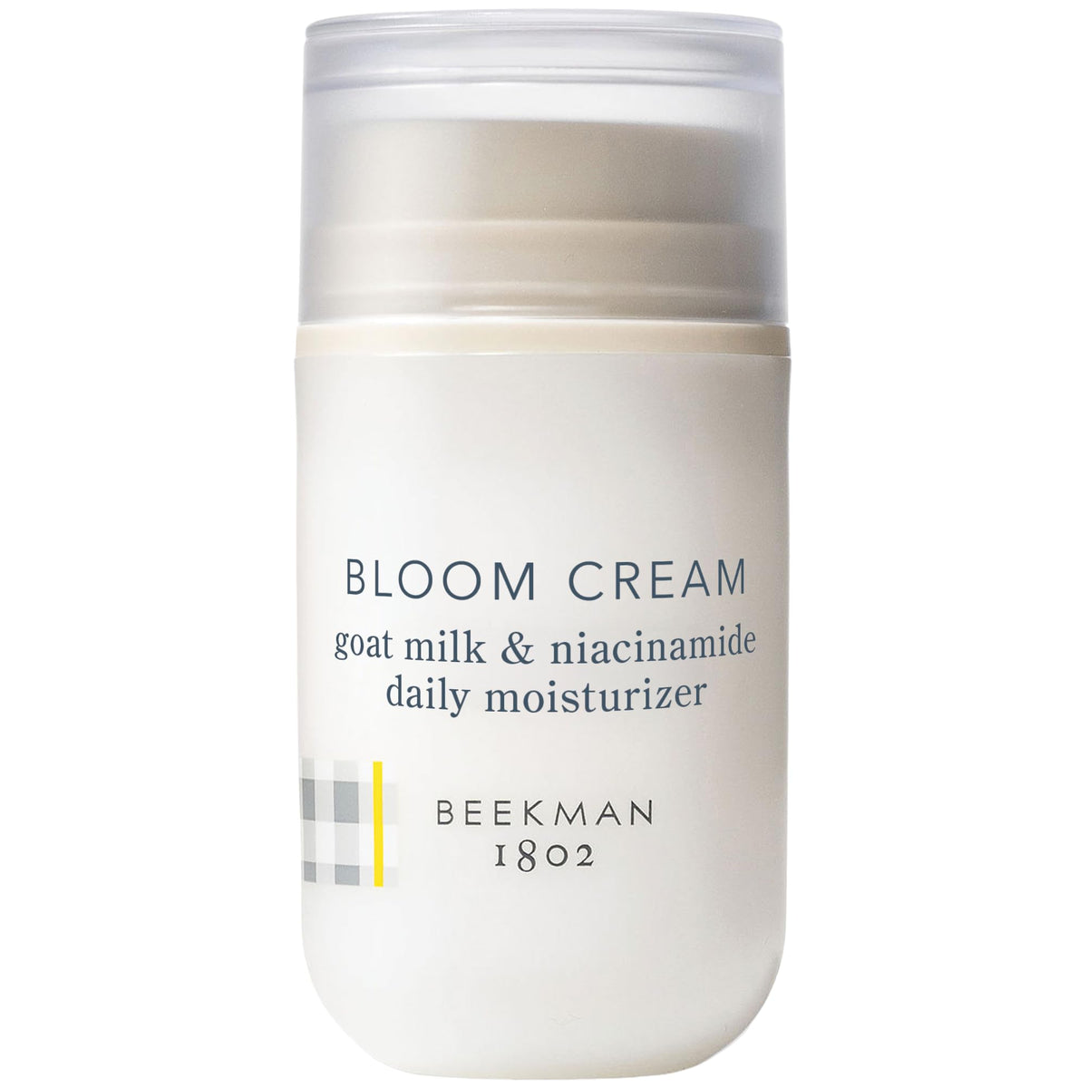 Beekman 1802 front jar showing compact travel-friendly moisturizer