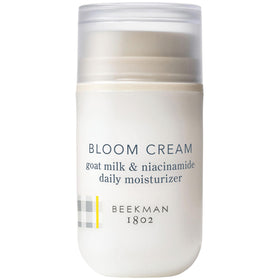 Beekman 1802 front jar showing compact travel-friendly moisturizer