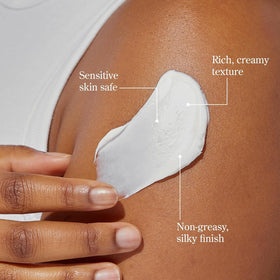 Beekman 1802 close-up swirl of goat milk cream highlighting nourishing texture