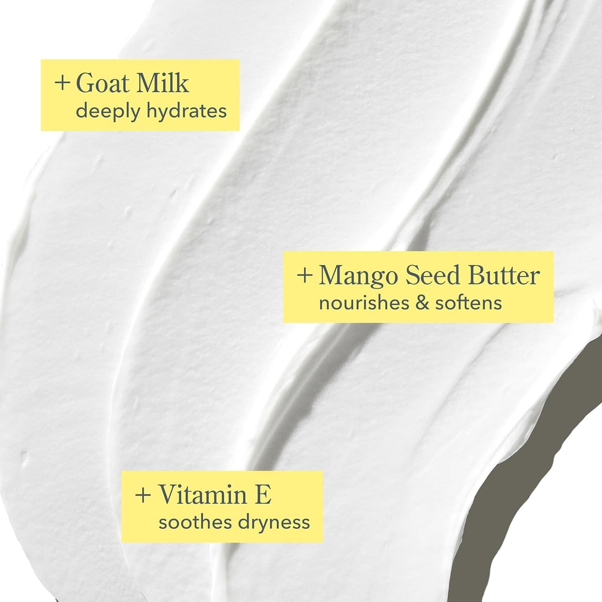 Beekman 1802 open cream texture showing whipped body butter for fast absorption